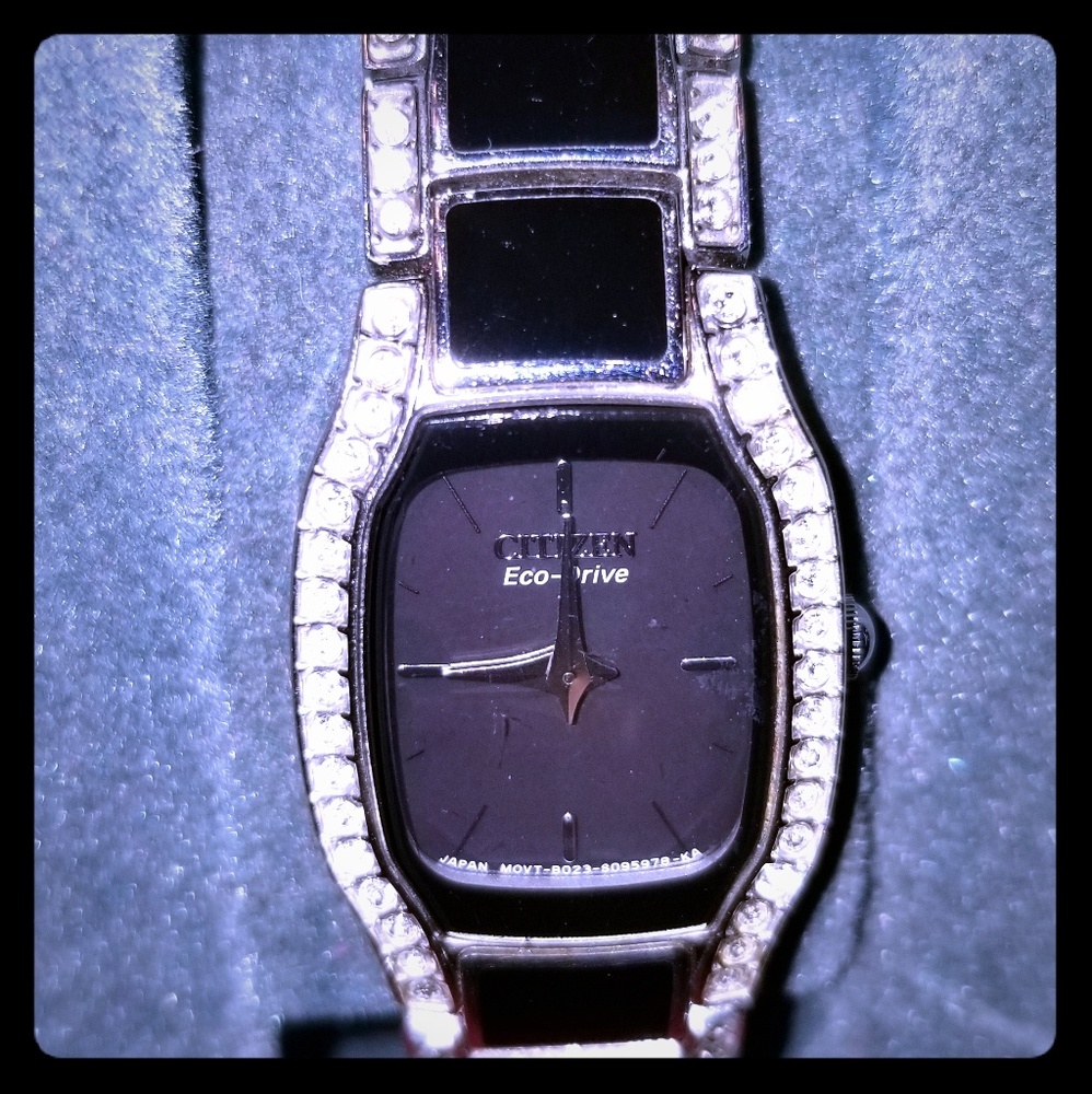 Citizen EcoDrive Normandie Black Dial Crystal